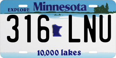 MN license plate 316LNU
