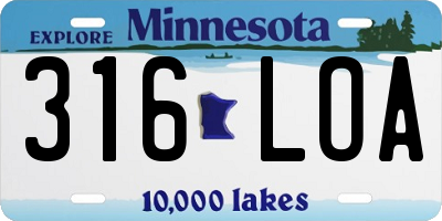 MN license plate 316LOA