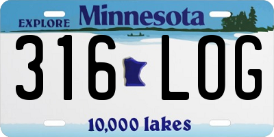 MN license plate 316LOG