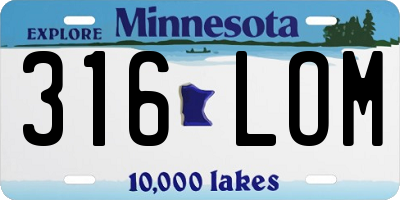 MN license plate 316LOM