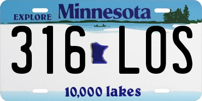 MN license plate 316LOS