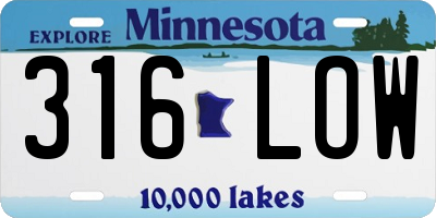 MN license plate 316LOW