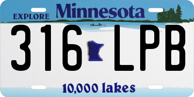 MN license plate 316LPB