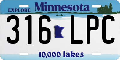 MN license plate 316LPC