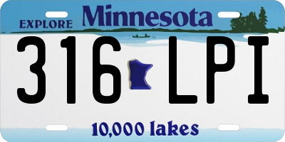 MN license plate 316LPI