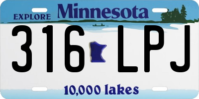 MN license plate 316LPJ
