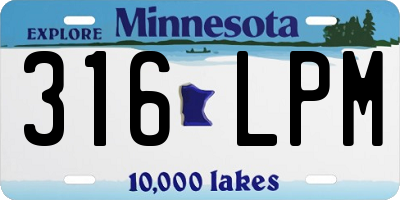 MN license plate 316LPM