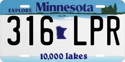 MN license plate 316LPR