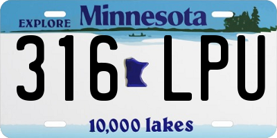 MN license plate 316LPU