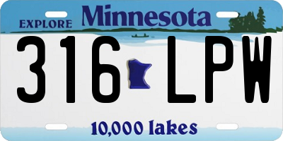 MN license plate 316LPW