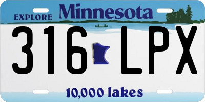 MN license plate 316LPX