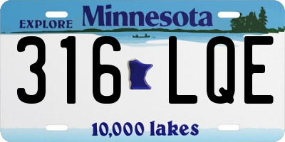 MN license plate 316LQE