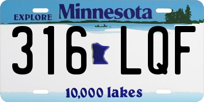 MN license plate 316LQF