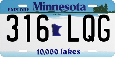 MN license plate 316LQG