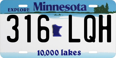 MN license plate 316LQH