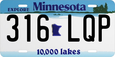 MN license plate 316LQP