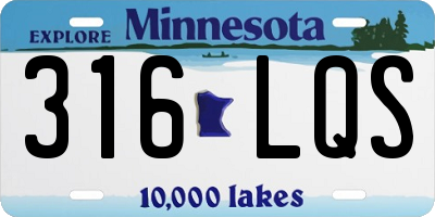 MN license plate 316LQS