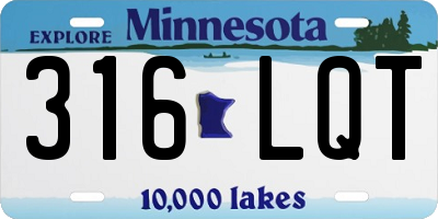 MN license plate 316LQT