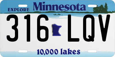 MN license plate 316LQV