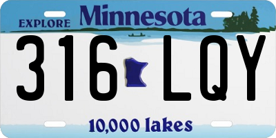 MN license plate 316LQY