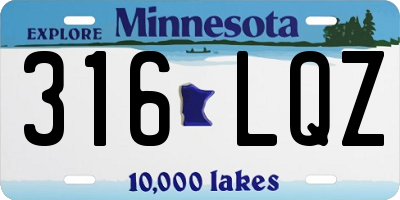 MN license plate 316LQZ
