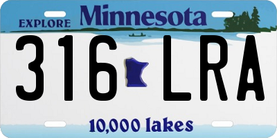 MN license plate 316LRA