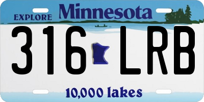 MN license plate 316LRB