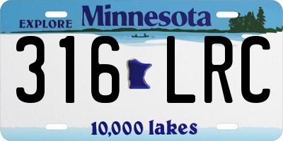 MN license plate 316LRC