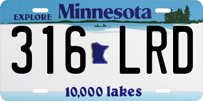 MN license plate 316LRD