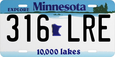 MN license plate 316LRE