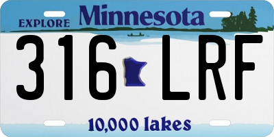 MN license plate 316LRF