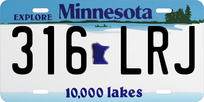 MN license plate 316LRJ