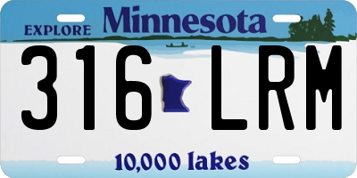 MN license plate 316LRM