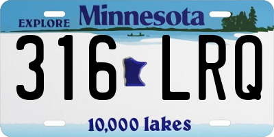 MN license plate 316LRQ