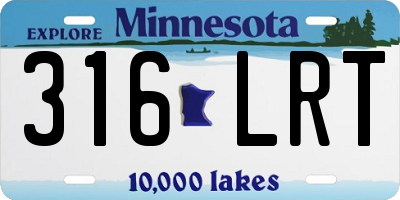 MN license plate 316LRT