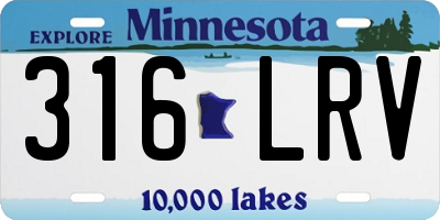 MN license plate 316LRV
