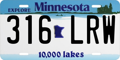 MN license plate 316LRW