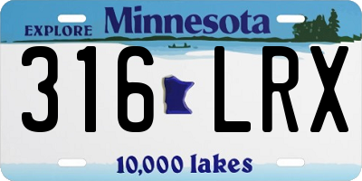 MN license plate 316LRX