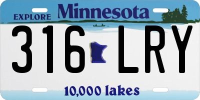 MN license plate 316LRY