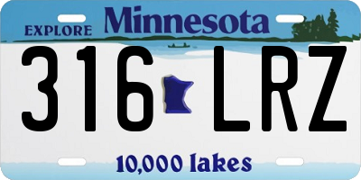 MN license plate 316LRZ