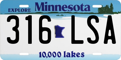 MN license plate 316LSA
