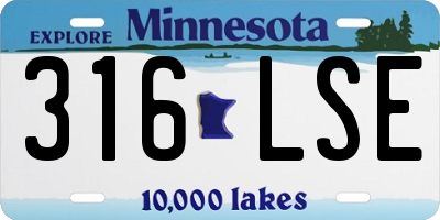MN license plate 316LSE