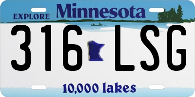 MN license plate 316LSG