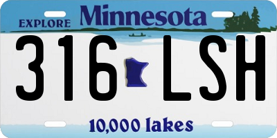MN license plate 316LSH