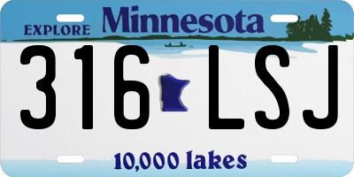 MN license plate 316LSJ