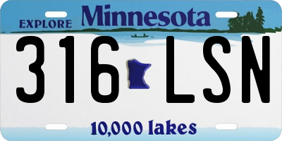MN license plate 316LSN