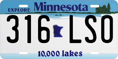 MN license plate 316LSO