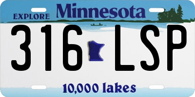 MN license plate 316LSP