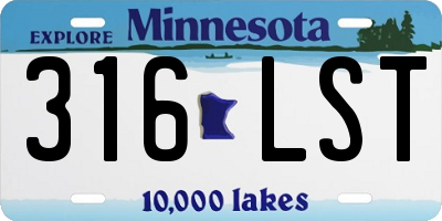 MN license plate 316LST
