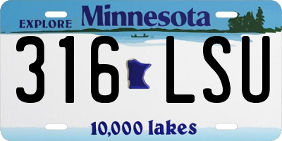 MN license plate 316LSU